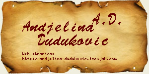Andjelina Duduković vizit kartica